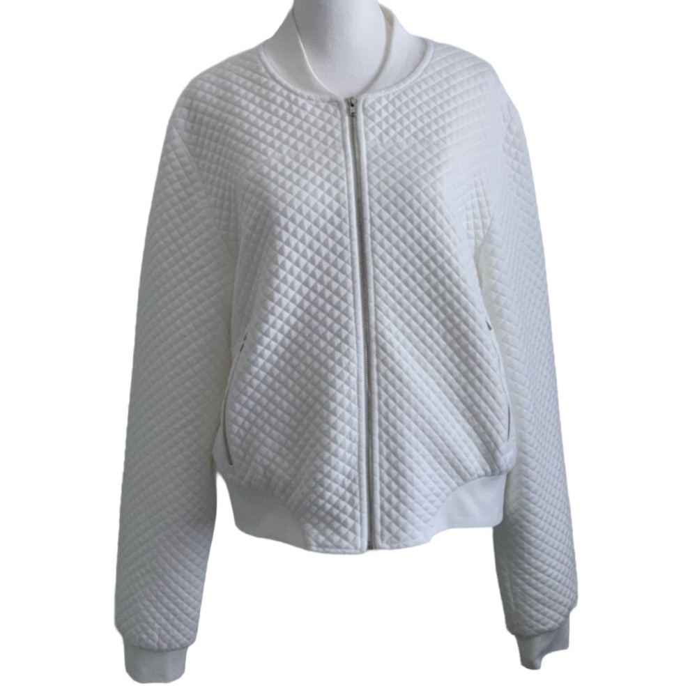 PJ Women’s Heavyweight White Waffleweave Zipper Jacket. Size: XXL